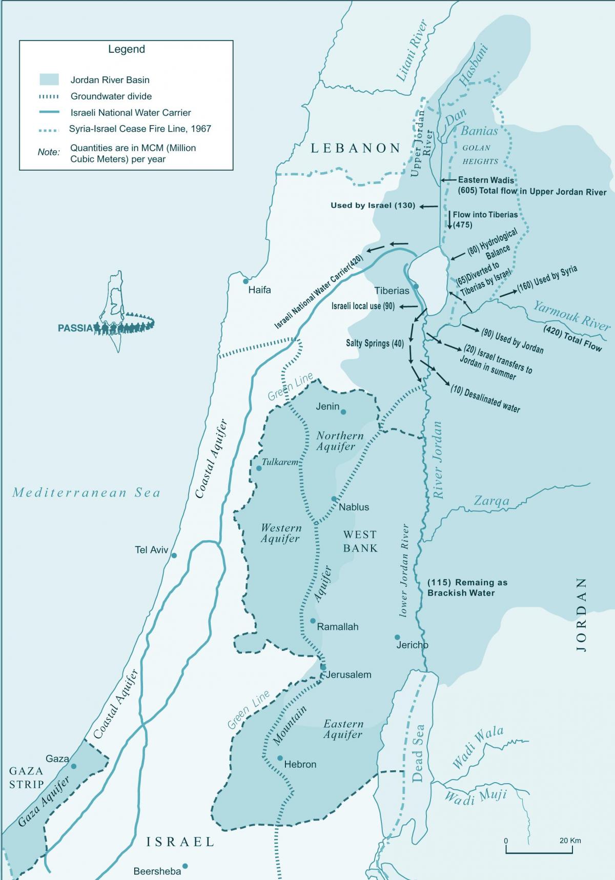 térkép izrael folyó