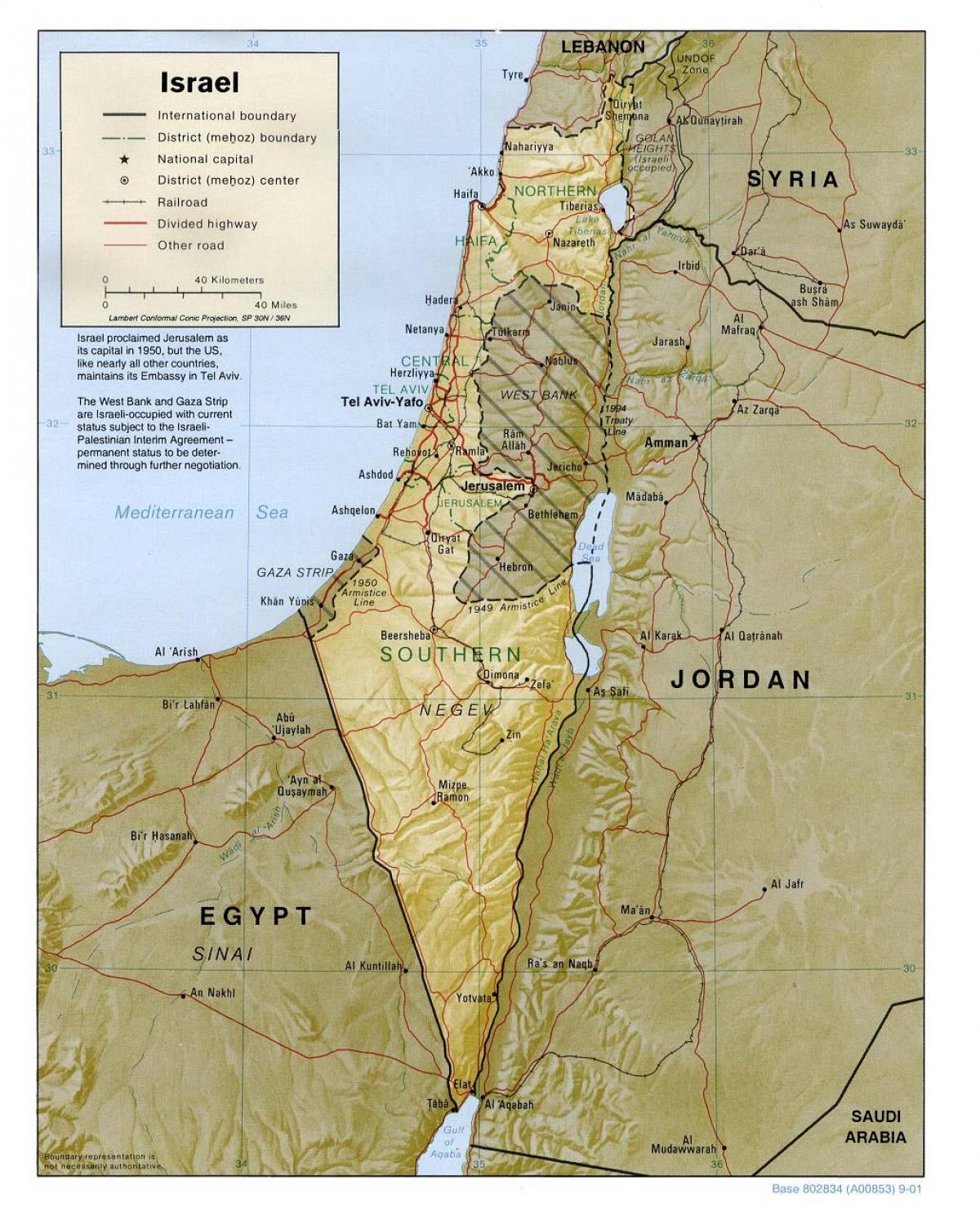 térkép izrael földrajz 