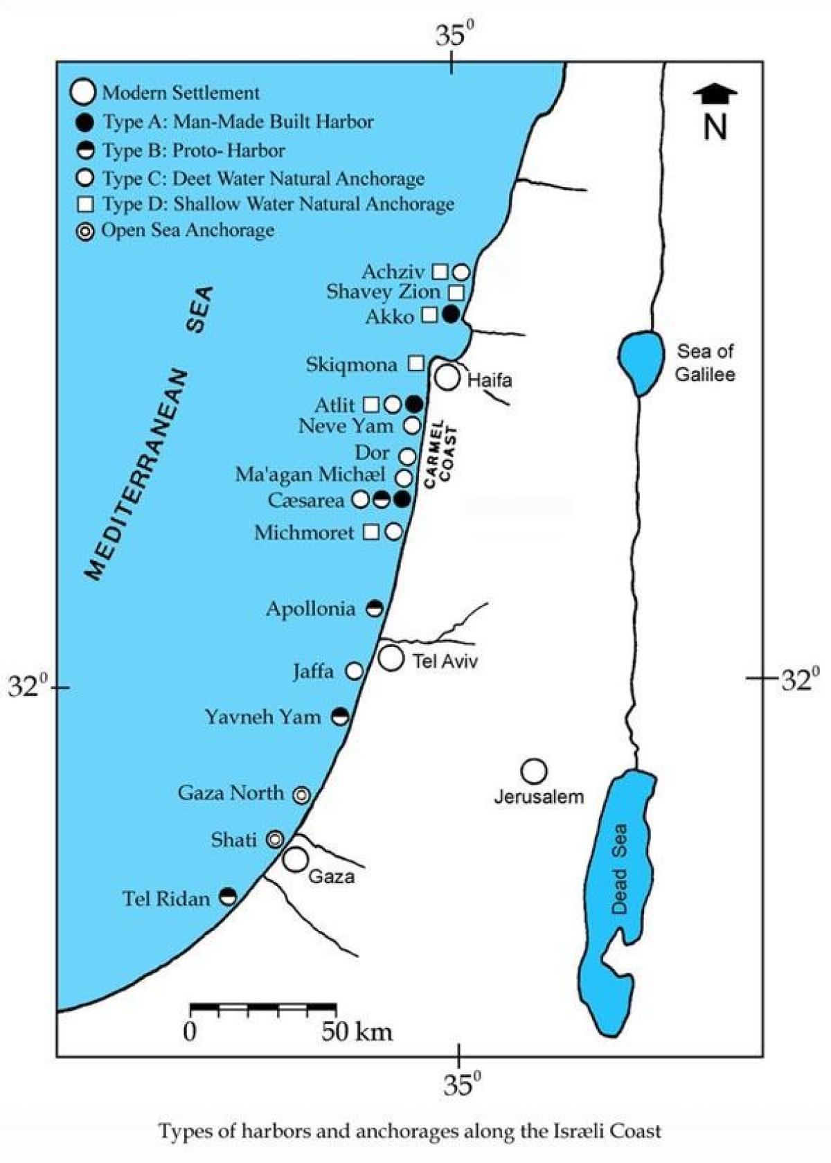 térkép izrael portok