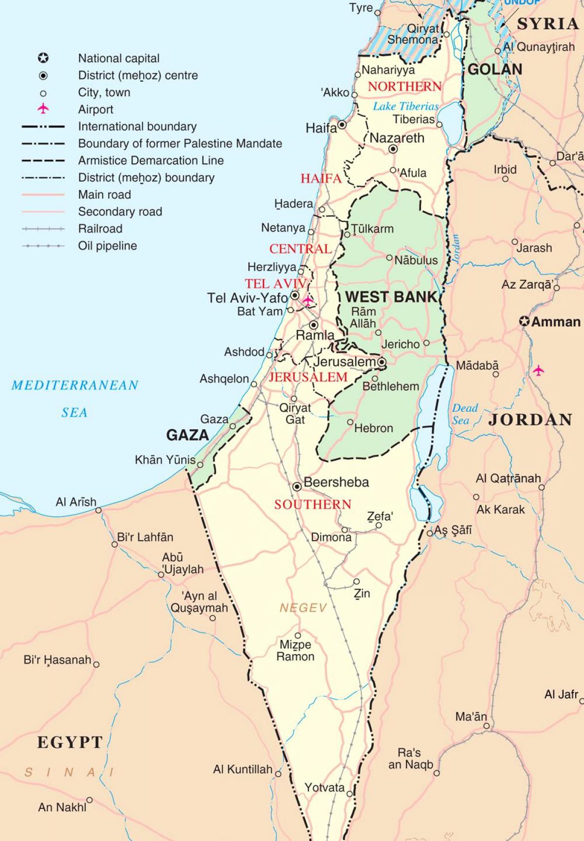 térkép izrael turista