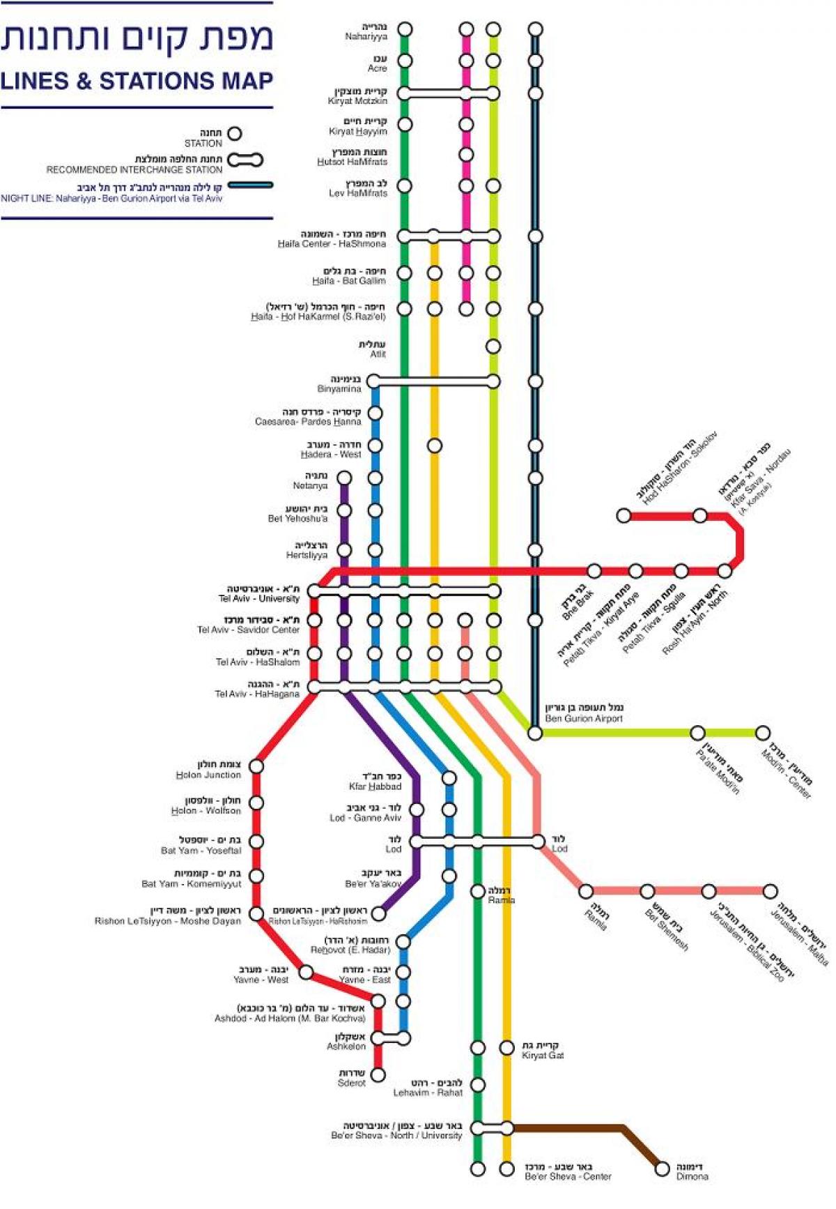 térkép izrael vonat