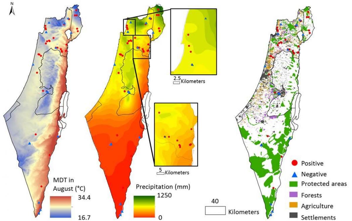 térkép izrael éghajlat